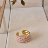 Anillo triple esmaltado de colores en acero inoxidable - DiversoWomen