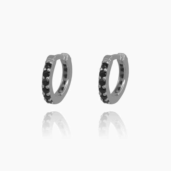 Pendientes Umile Black Plata - DiversoWomen